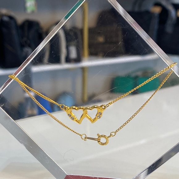 Jewelry - Korea double heart gold tone bracelet
